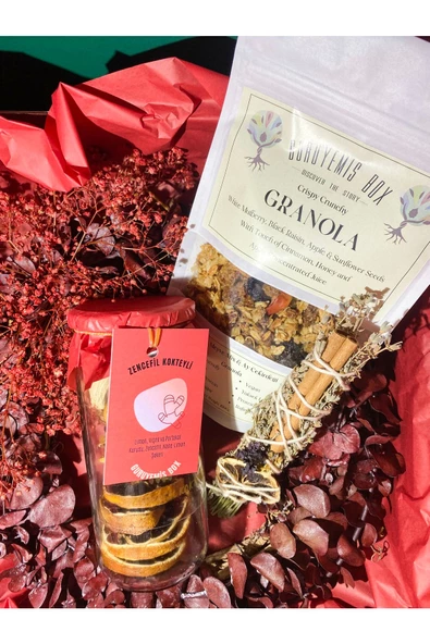 GURUYEMİŞ BOX İçinde Mutluluk Var Sevgili Doğum Günü Hediye Kutusu Seti Çelenk Granola Kokteyl Kiti Tütsü - 3