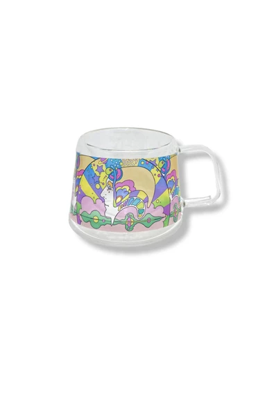 GURUYEMİŞ BOX Peter Max Pop Art Theme Çay Sever Kış Çayı Paketi - Bitki Çayı- Çift Camlı Kupa Hediye Kutusu - 6