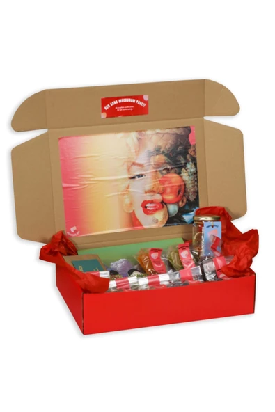 GURUYEMİŞ BOX "ben Sana Mecburum" Sevgililer Günü Doğum Günü Paketi Hediye Kutusu Kuru Meyve Şeker Tablo Kokteyl ürün görseli 1