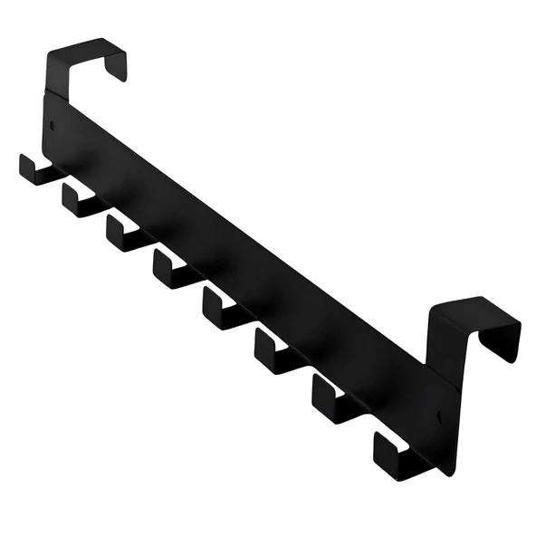 Kapı Arkası Askılık Elbise Havlu Asma Askı Metal 8'lı Tekli Oda Banyo Lavabo Kapısı Aparatı Siyah - Resim 4