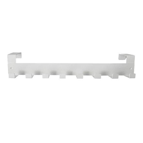 Kapı Arkası Askılık Elbise Havlu Asma Askı Metal 8'lı Tekli Oda Banyo Lavabo Kapısı Aparatı Beyaz - 2
