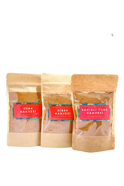 GURUYEMİŞ BOX Türk Kahvesi Sever Seti 3lü Sade, Sakızlı Ve Dibek Türk Kahvesi Gurme Kahve Seti - 2