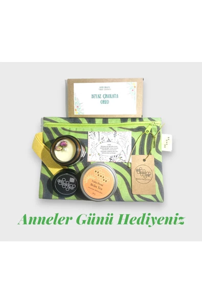 GURUYEMİŞ BOX Anneler Günü Bir Dolu Hediye Çantası (CLUTCH EL ÇANTASI -RAHATLATICI BİTKİ ÇAYI-KOKULU MUM-ÇİKOLATA)