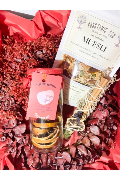 GURUYEMİŞ BOX İçinde Mutluluk Var Sevgili Doğum Günü Konsept Hediye Kutusu Seti Çelenk Müsli Kokteyl Tütsü - 4
