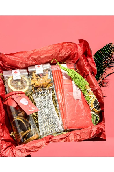 GURUYEMİŞ BOX Kırmızı Parti Kutusu Ve Kokteyl Hazırlama Kiti 3 Doğum Sevgililer Günü Özel Gün Hediye - Resim 4