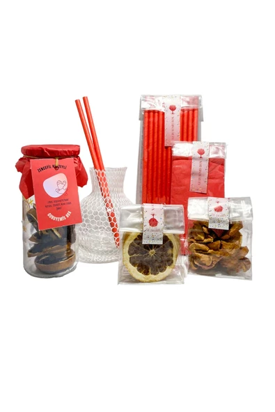 GURUYEMİŞ BOX Kırmızı Parti Kutusu Ve Kokteyl Hazırlama Kiti 2 Doğum Sevgililer Günü Özel Gün Hediye ürün görseli 1