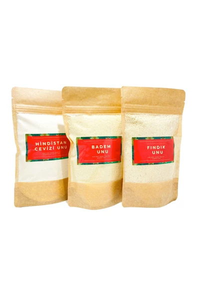 GURUYEMİŞ BOX Beyaz Kaçamaklar Un Seti Badem Fındık Hindistan Cevizi Unu Kurabiye Kek Tatlı - 2