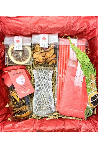 GURUYEMİŞ BOX Kırmızı Parti Kutusu Ve Kokteyl Hazırlama Kiti 3 Doğum Sevgililer Günü Özel Gün Hediye - Resim 2