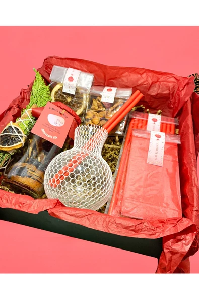 GURUYEMİŞ BOX Kırmızı Parti Kutusu Ve Kokteyl Hazırlama Kiti 2 Doğum Sevgililer Günü Özel Gün Hediye - Resim 3