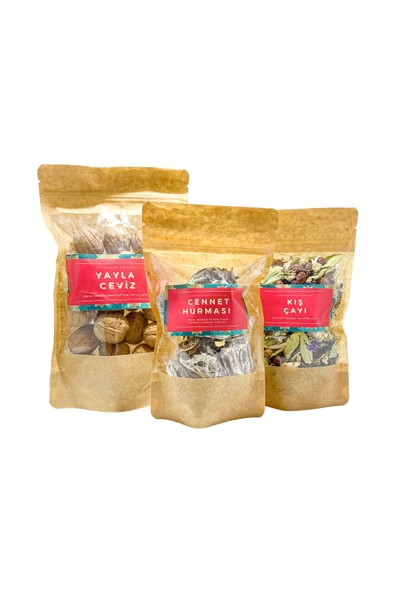 GURUYEMİŞ BOX Çay Tatlı Atıştırmalık Molası Bitki Çayı Ceviz Cennet Hurması Gurme Gıda Seti ürün görseli 1