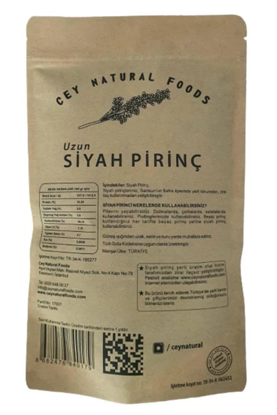 Cey Natural Foods Uzun Siyah Pirinç 500 gr - 2