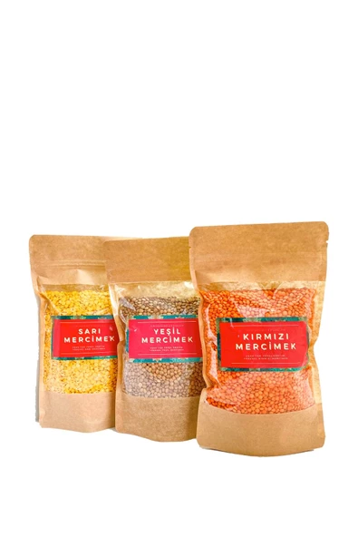 GURUYEMİŞ BOX Mercimek Seti Ege'den 3lü Yeşil, Sarı Ve Kırmızı Mercimek Gurme Gıda Paketi - 2