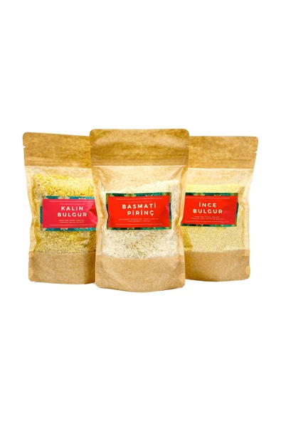 GURUYEMİŞ BOX Pirinç Bulgur Bakliyat Paketi Ince Kalın Bulgur Basmati Pirinç - 2