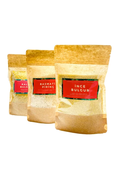 GURUYEMİŞ BOX Pirinç Bulgur Bakliyat Paketi Ince Kalın Bulgur Basmati Pirinç