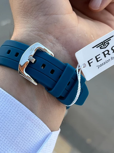 Ferro Silikon Kordon İç Fonksiyonları Aktif  30 Mt Suya Dayanıklı Erkek Kol Saat EFM.31380-L3 - 5