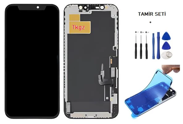 iPhone 12 Lcd Ekran Dokunmatik Orijinal Kalite ( JK MARKA ) + TAMİR SETİ + TOZ BANTI