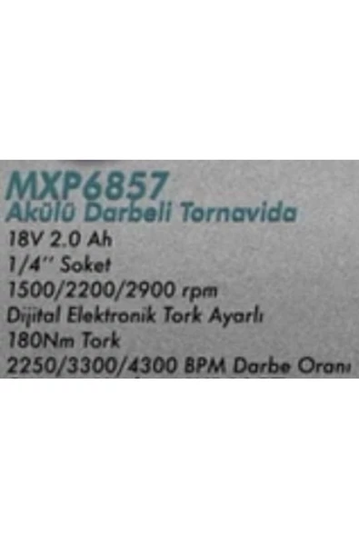 Mxp 6857 18 V 2 Ah Akülü Darbeli Vidalama Kömürsüz - 2