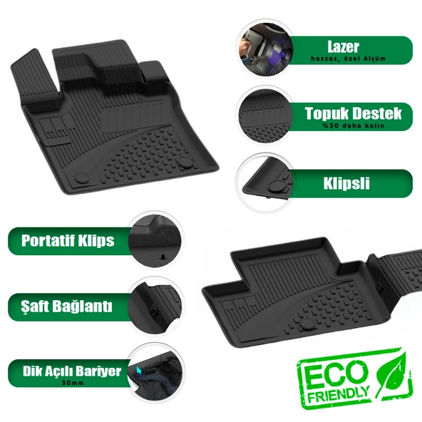 Renault Captur 2020+ Uyumlu SAHLER Araca Özel 4.5D Havuzlu Oto Paspas - Captur - Resim 2