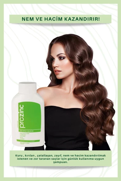 Prozinc Kuru Saçlar İçin Şampuan 300 Ml 3 Al 2 Öde (Yeşil) - 3