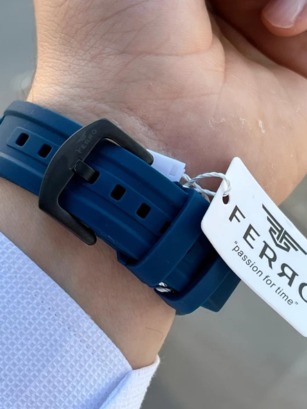 Ferro Silikon Kordon İç Fonksiyonları Aktif  30 Mt Suya Dayanıklı Erkek Kol Saat EFM.11363-ZD4 - Resim 5