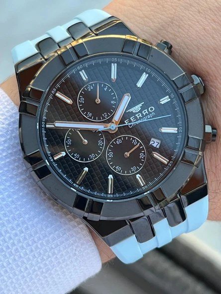 Ferro Silikon Kordon İç Fonksiyonları Aktif  30 Mt Suya Dayanıklı Erkek Kol Saat EFM.11-ZD4 - Resim 2