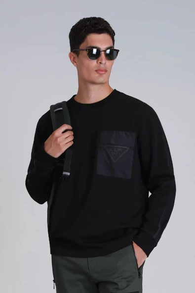 Lufian Techno Erkek Sweatshirt Siyah - 5