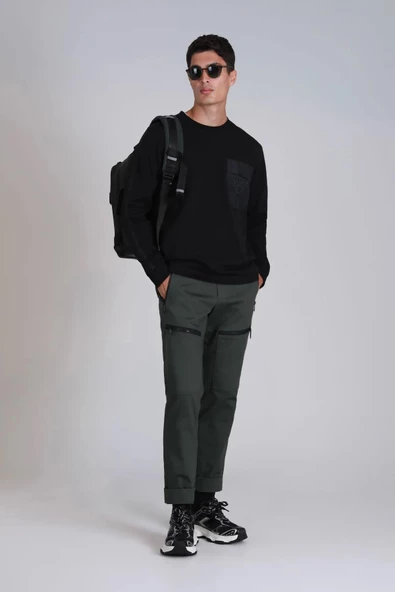 Lufian Techno Erkek Sweatshirt Siyah - 4