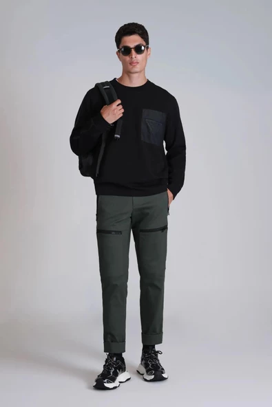 Lufian Techno Erkek Sweatshirt Siyah - 2