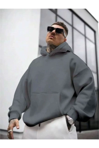 Erkek Sırt NY Baskılı Kapüşonlu Sweatshirt - 10