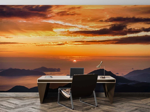 Günbatımı Duvar Kağıdı Baskı - Resim 4