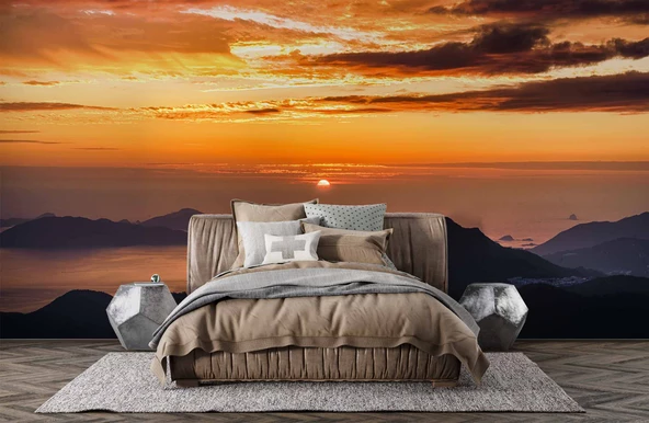 Günbatımı Duvar Kağıdı Baskı - Resim 2