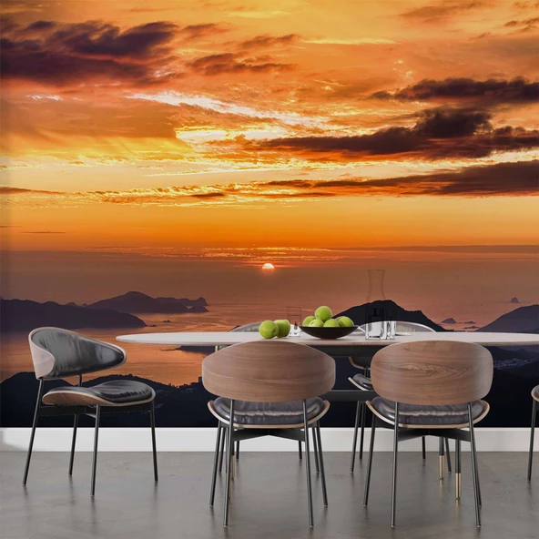 Günbatımı Duvar Kağıdı Baskı - Resim 5