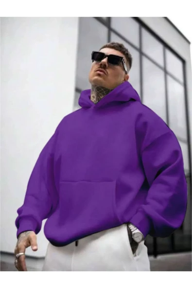 Erkek Sırt NY Baskılı Kapüşonlu Sweatshirt - 8