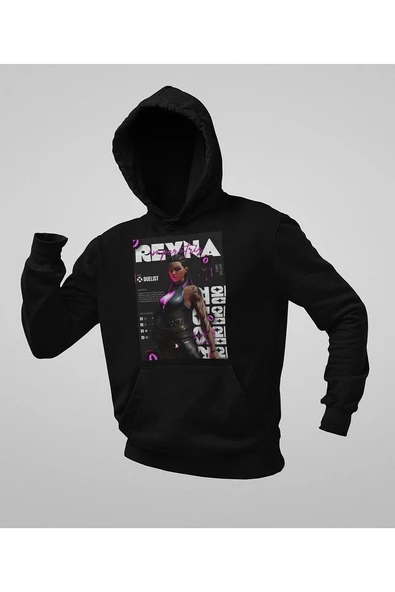 Reyna Duelist Baskılı Unisex Oversize Vallorant Hoodie