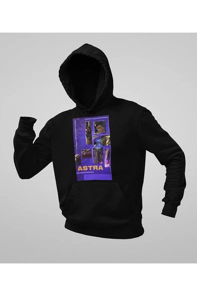 Vallorant Astra Smoke Karakter Baskılı Unisex Oversize Hoodie