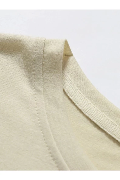 Erkek Bej New York Baskılı Şort T-shirt Takım - 3