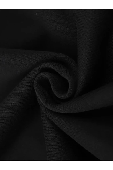 Erkek Siyah Paris İnce Çizgi Fermuarlı Kapüşonlu Hırka - 3