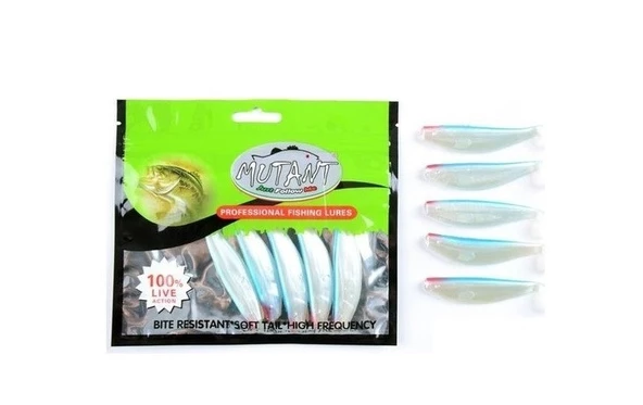 Captain Mutant 3505 7,8 cm Silikon Balık Suni Yem 5'li Paket - Turna Levrek Silikonu