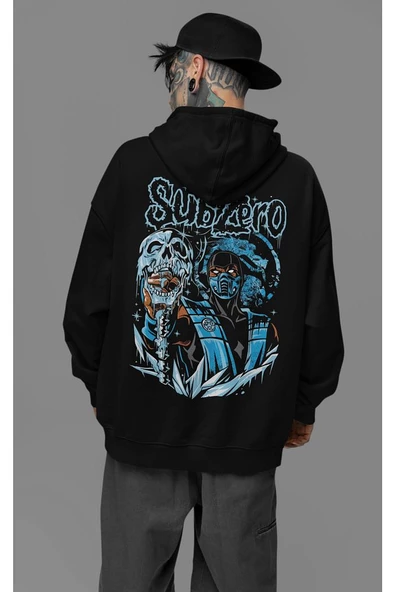 Subzero Baskılı Unisex Oversize Anime Karakter Hoodie