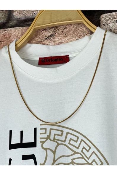Erkek Beyaz Savage Baskılı Oversize Bisiklet Yaka T-shirt Şort Takım - 2