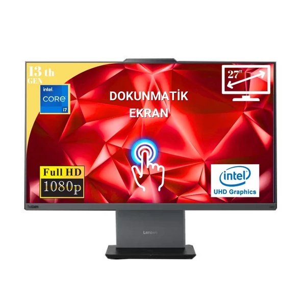 Lenovo Thinkcentre Neo 50A I7 13620H 16GB 1TB M.2 SSD 12SA0013TR ATL4 27" Dokunmatik Ekran Fdos All In One Bilgisayar