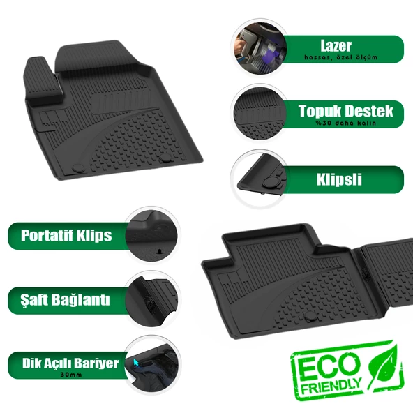 MG E-HS Hybrid 2020-2024 Uyumlu SAHLER Araca Özel 4.5D Havuzlu Oto Paspas - E-HS - Resim 2