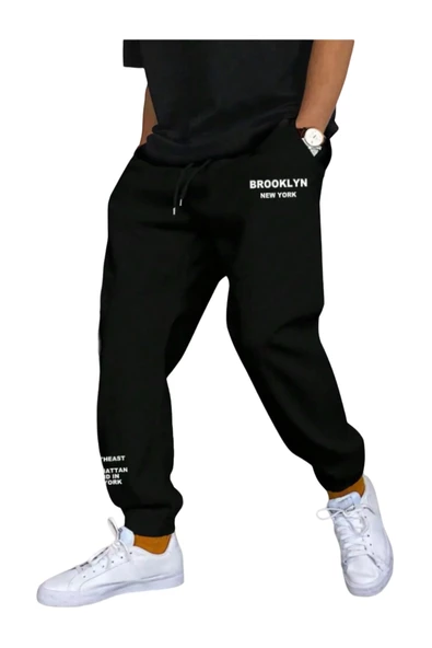 Erkek Brooklyn Baskılı Eşofman Altı - 5