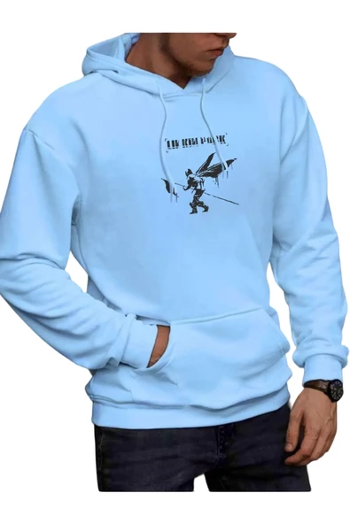 Erkek Linkin Park Baskılı Kapüşonlu Sweatshirt - Resim 5