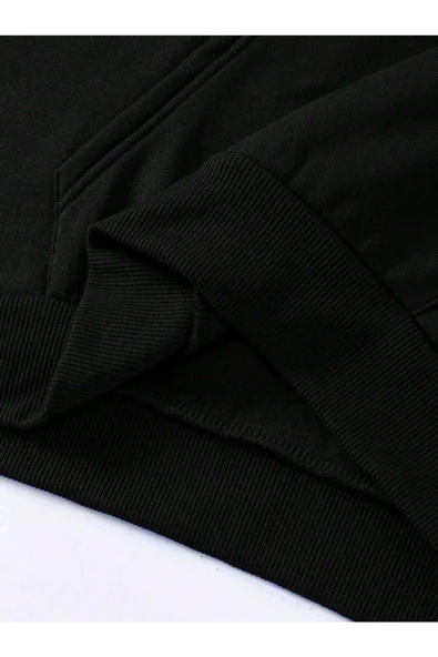 Erkek Monaco Baskılı Oversize Kapşonlu Sweatshirt - 10