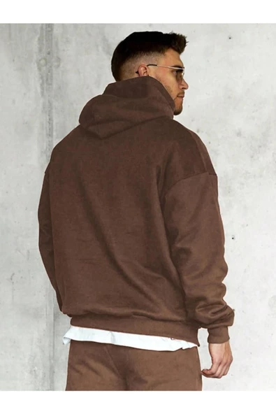 Erkek Believer Baskılı Oversize Kapşonlu Sweatshirt - 6