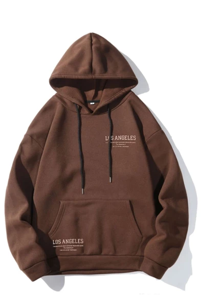 Kadın Los Angeles Yazı Detay Baskılı Kapüşonlu Sweatshirt - 2
