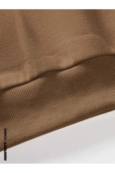 Erkek El Baskı Bisiklet Yaka Sweatshirt - 11