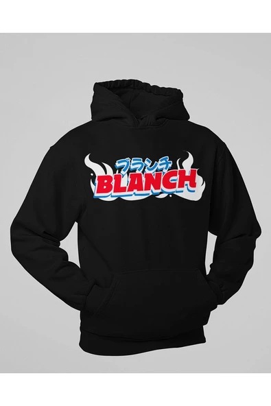 Blanch Yazılı Unisex Oversize Anime Hoodie