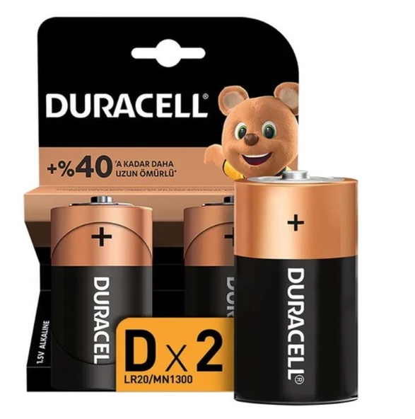 Duracell D Büyük Pil 2li